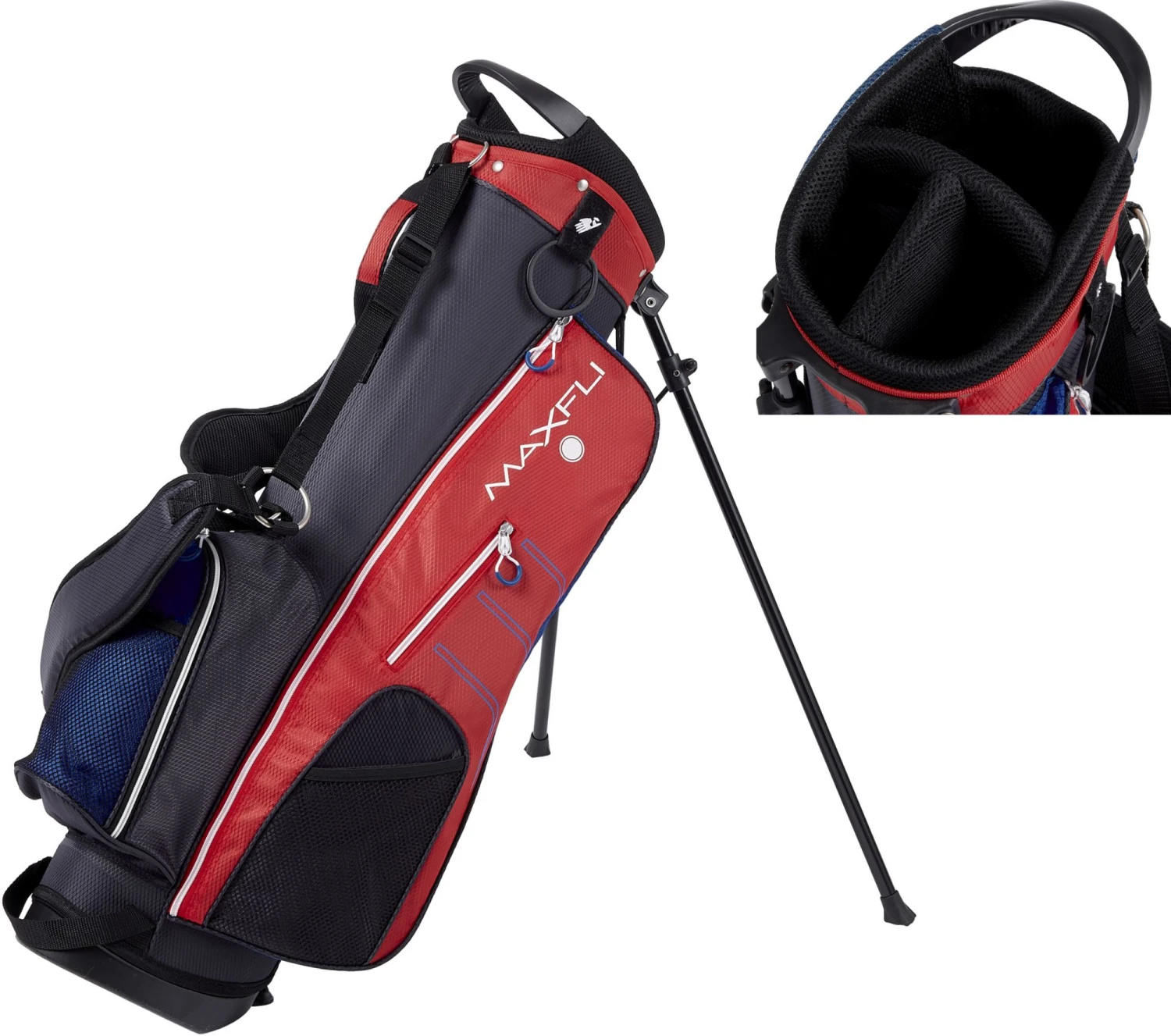 Discount - Maxfli Youth Stand Bag For Unisex Red/black/blue 3 Discount - Maxfli Youth Stand Bag For Unisex Red/black/blue